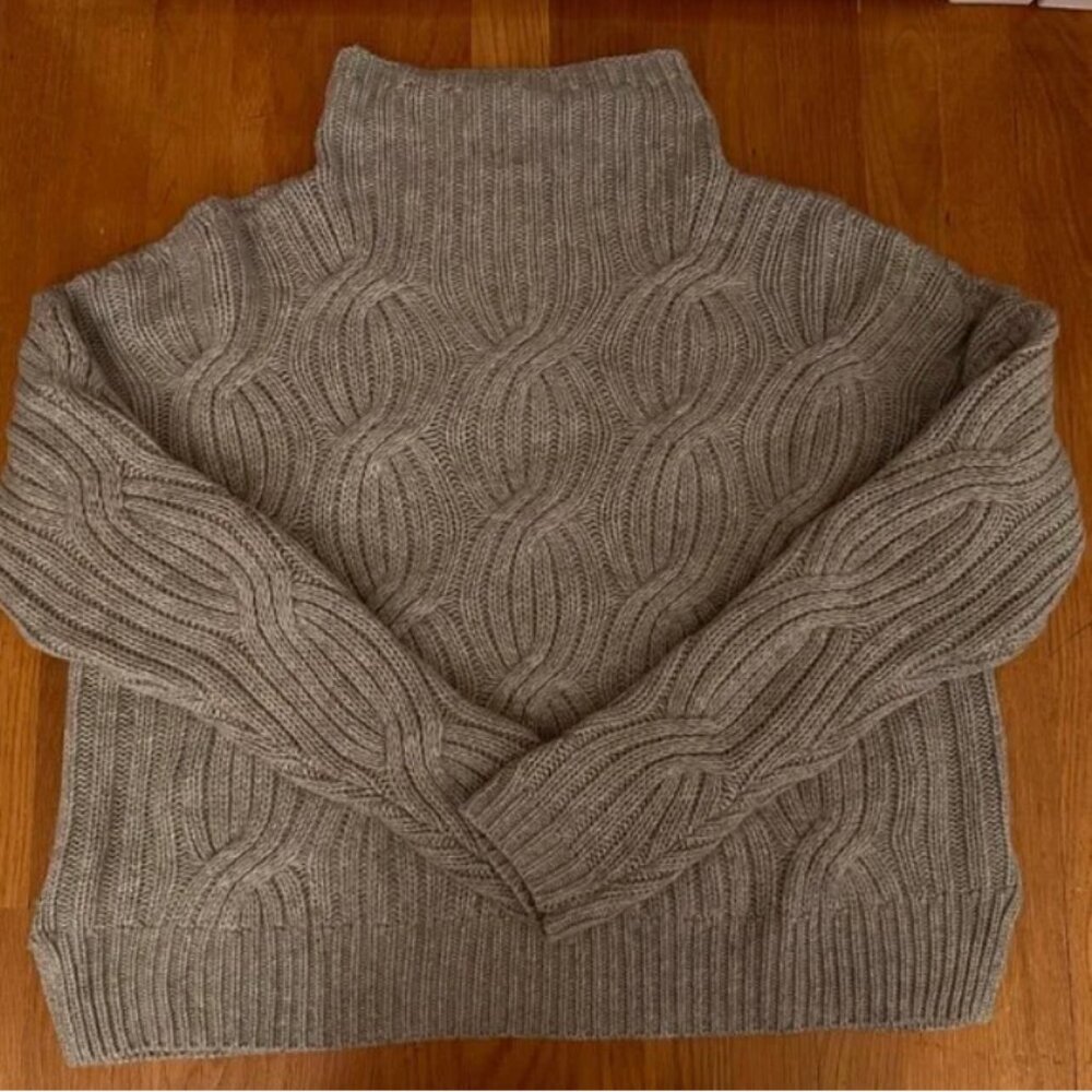 J.Crew Collection cashmere cable-knit turtleneck sweater jumper K2949‎ M - Picture 7 of 7